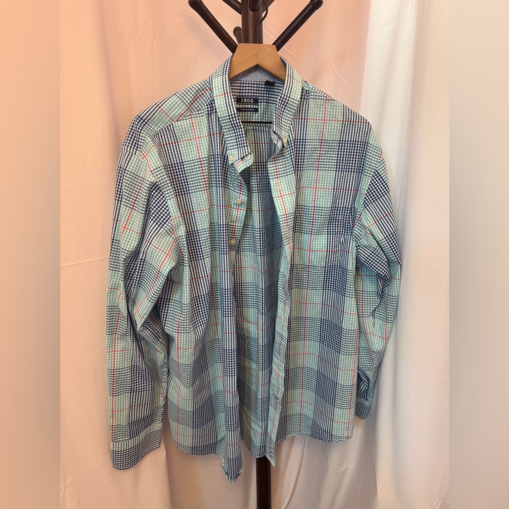 Lightweight button up plaid shirt